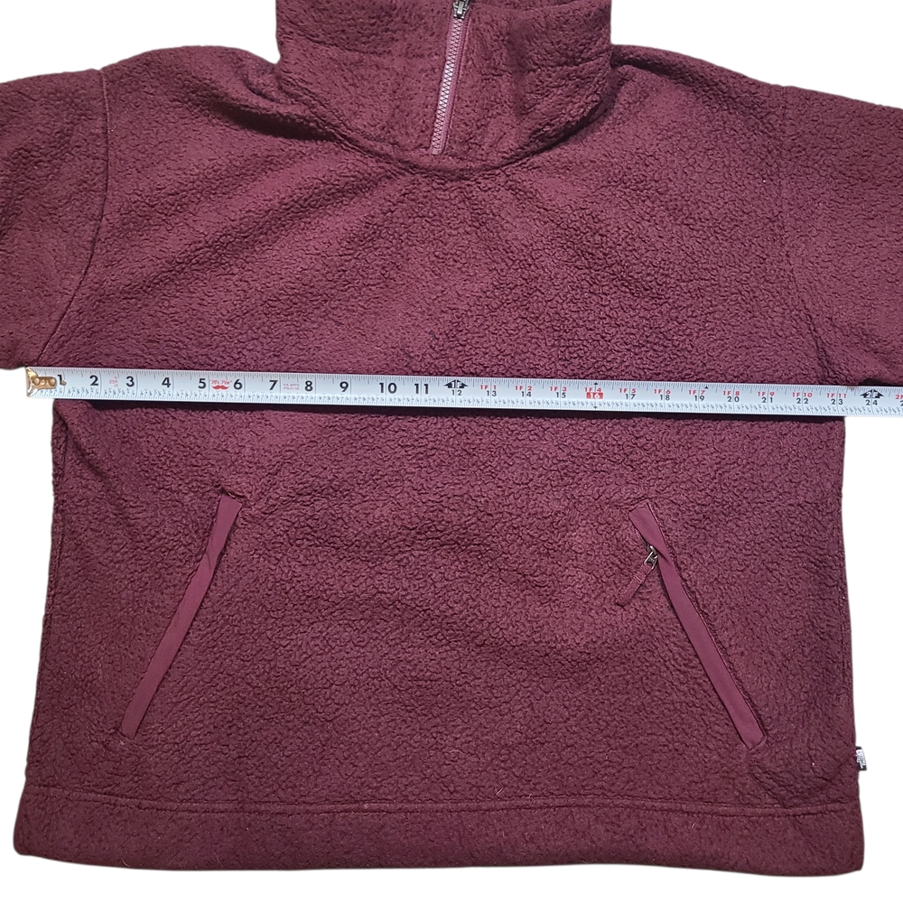 The North Face Women’s Sherpa Fleece Quarter Zip Pullover Winter Burgundy XL - Picture 8 of 9